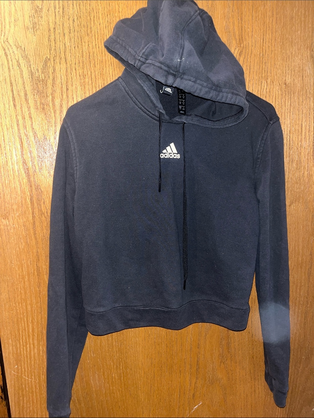 adidas Men's Black Crewneck Hoodie with Small Logo